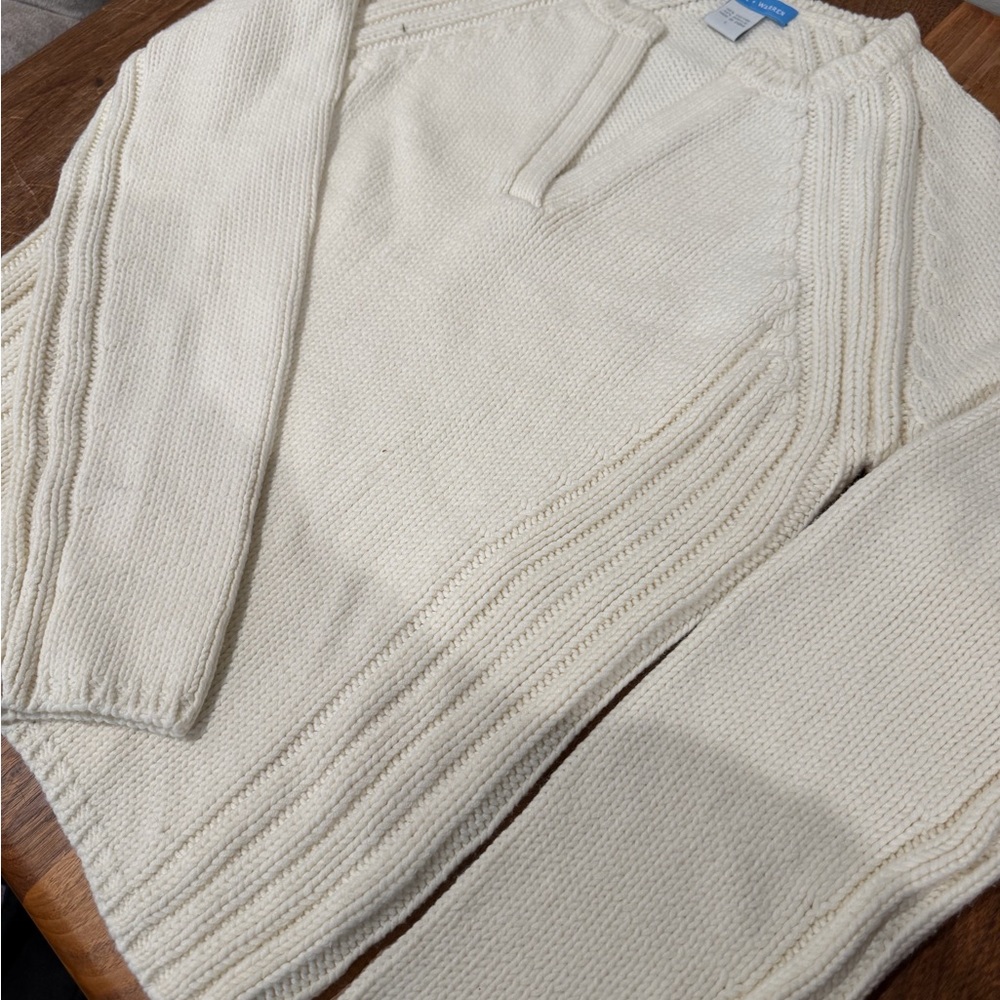 White + Warren Men's Ivory Crewneck Sweater - Picture 2 of 4